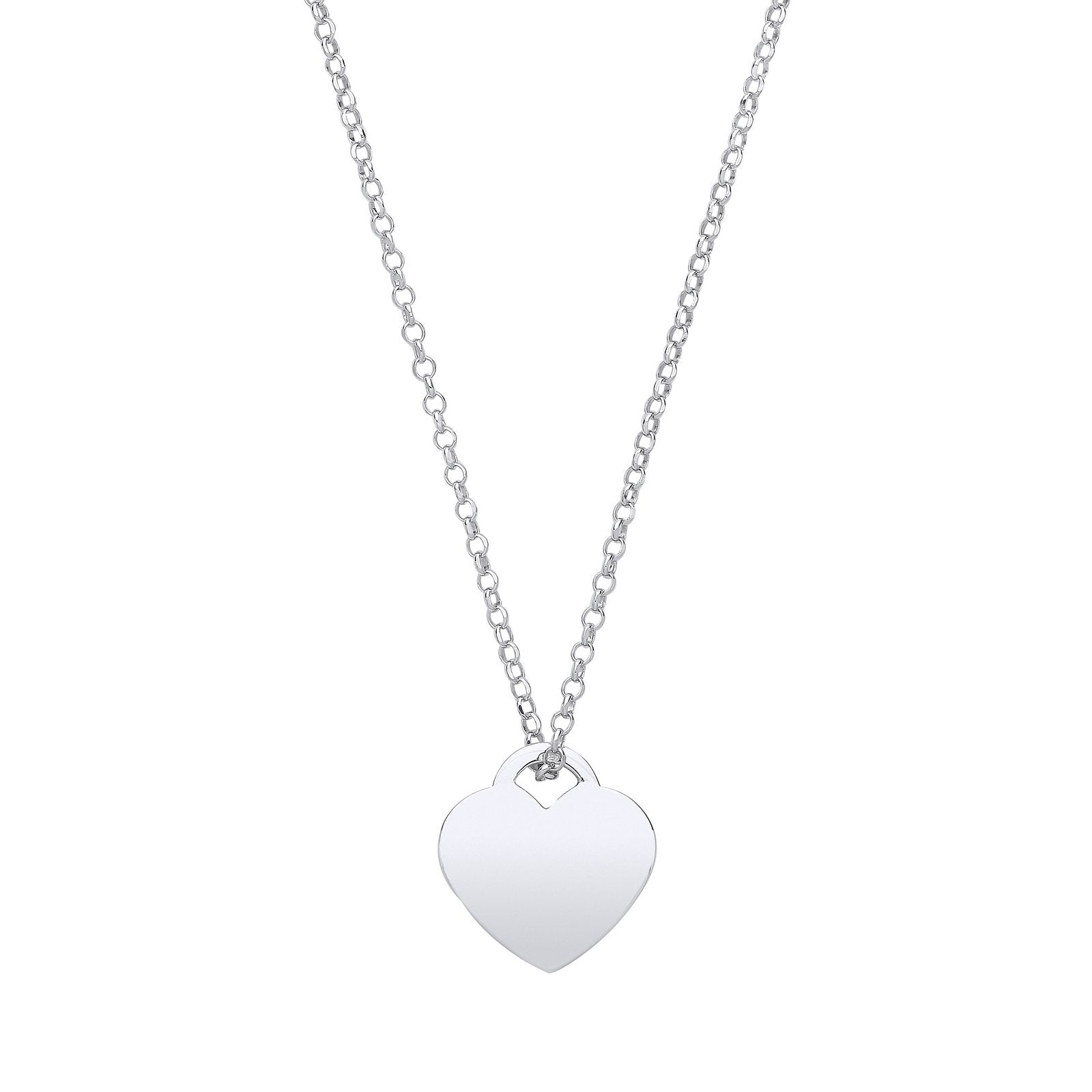 Silver Plain Heart Pendant Chain 16" - Fine Necklace - Certified Authentic - Swiss Made – Luxury Jewellery by Imperial